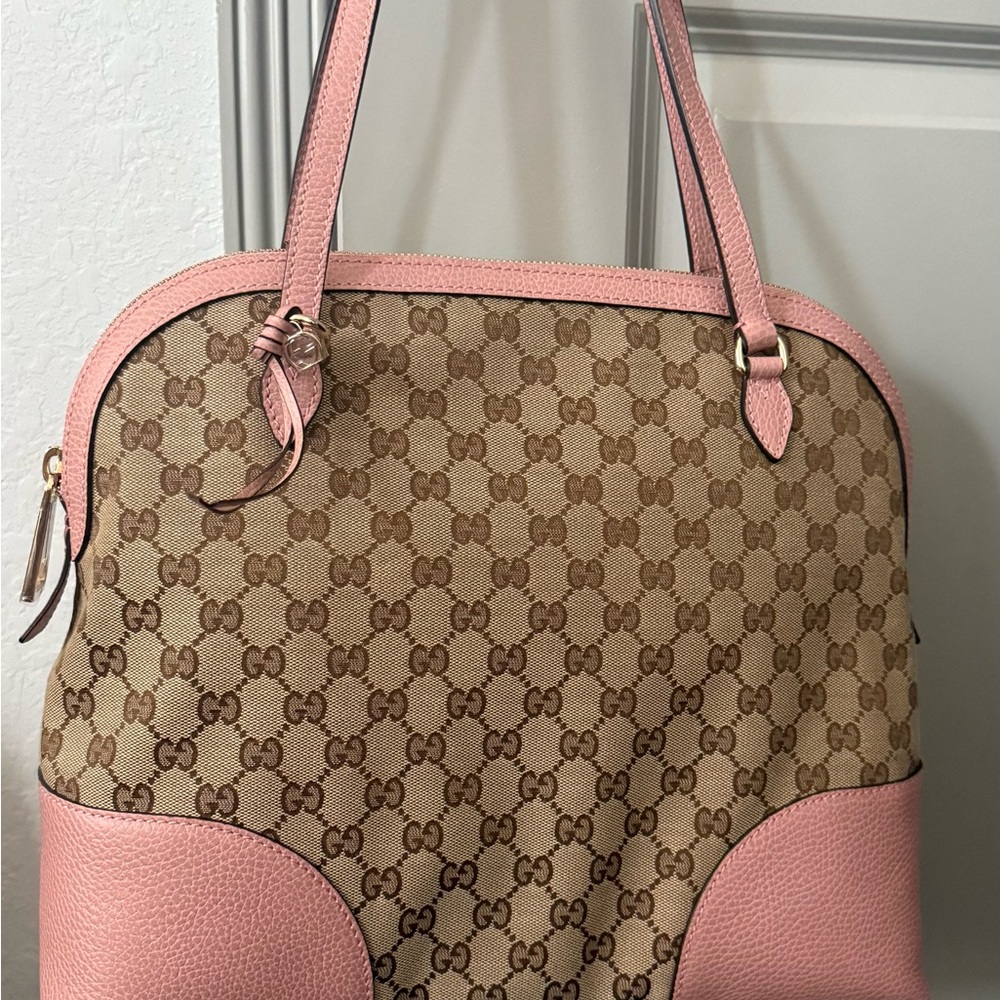 Gucci Pink and Tan Shoulder Bag